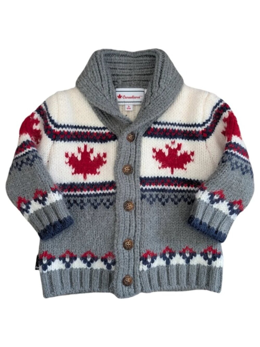 Canadiana "Canada" Knit Cardigan 6-12m